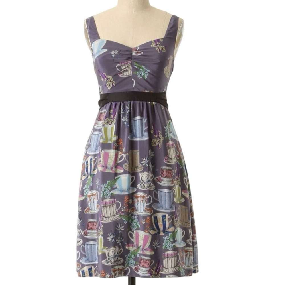 Anthropologie Floreat Sugar and Cream Dress Sz 4